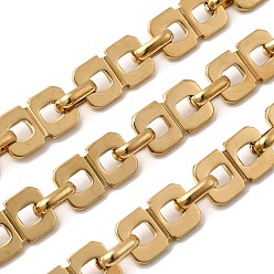Real 20K Gold Plated 304 цепи прямоугольные звенья нержавеющие, несварные, ионное покрытие (ip), реальный 20 k позолоченный, 13.5x8x1.5 мм