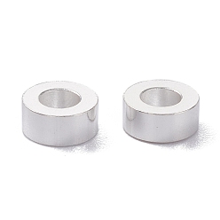 Серебро Латунные бусины, долговечный, колонка, серебряные, 8x3.5 мм, отверстие : 4 мм