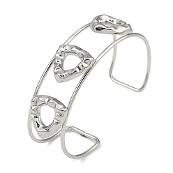 Треугольник Не тускнеет 304 браслеты-манжеты из нержавеющей стали с широкой текстурой, треугольные, 2-1/2~2-3/4 дюйм (6.5~7 см) x 1-7/8 дюйм (4.7 см)