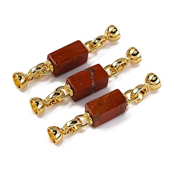 Родохрозит Латунная решетка с покрытием и родохрозитовый наплыв на застежках, прямоугольные, реальный 18 k позолоченный, 52 мм