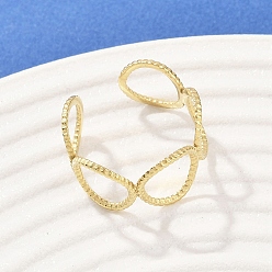 Настоящее золото 18K 304 из нержавеющей стали манжеты кольца, ионное покрытие (ip), реальный 18 k позолоченный, 11 мм