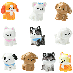 (52) Непрозрачная лаванда 20шт. 10 стили декоративных фигурок собак из смолы, аксессуары для кукольного домика с микро-ландшафтом, притворяясь опорными украшениями, разноцветные, 20~27.5x20~28x24.5~28.5 мм, 2 шт / стиль