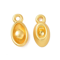 Matte Gold Color Rack Plating Alloy Pendants,  Ingot Charms, Matte Gold Color, 11.5x5.5x3.5mm, Hole: 1mm