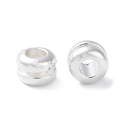 Argent Perles d'entretoise en alliage, plaqué longue durée, rainuré, colonne, argenterie, 6x5mm, Trou: 3mm
