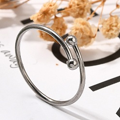 Нержавеющая Сталь Цвет 304 открытые манжеты из нержавеющей стали для женщин, цвет нержавеющей стали, 1.2 мм, размер США 7 1/4 (17.5 мм)