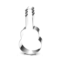 Stainless Steel Color Tarnish Resistant 304 Stainless Steel Cookie Cutters, Cookies Moulds, DIY Biscuit Baking Tool, Guitar, Stainless Steel Color, 90x48mm