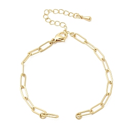 Настоящее золото 18K 3.5мм латунная цепочка из скрепок для изготовления браслетов, стойки покрытие, долговечный, без свинца и без кадмия, реальный 18 k позолоченный, 6.10 дюйм (15.5 см)