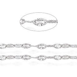 Нержавеющая Сталь Цвет Не тускнеют 304 текстурированные кабельные цепи из нержавеющей стали, пайки, цвет нержавеющей стали, 4~4.5x2~2.5x0.5 мм, около 32.8 футов (10 м) / рулон