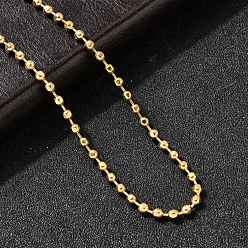 Настоящее золото 22K 3мм 304 ожерелья из нержавеющей стали с шариковой цепочкой для женщин, вакуумное покрытие pvd, реальный 22 k позолоченный, 24.02 дюйм (61 см)
