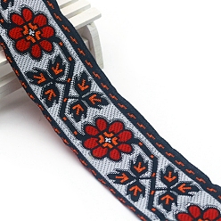 Schamottestein Flache Stickerei-Polyesterbänder im Ethno-Stil, Jacquardband, Bekleidungszubehör, Schamottestein, 2 Zoll (50 mm), ca. 7.66 Yards (7 m)/Stk