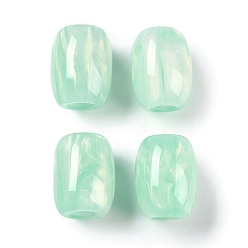 Весенне-зеленый Cmолы европейские шарики, бусины с большим отверстием, имитации кошачьего глаза , баррель, весенний зеленый, 16x12 мм, отверстие : 5.2 мм