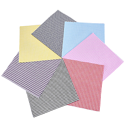 Mixed Color 7Pcs Cotton Fabric, for Patchwork, Sewing Tissue to Patchwork, Square with Tartan, Mixed Color, 500x500x0.1mm