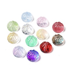 Gemischte Farbe Transparente sprühlackierte Glasperlen, gedämpfte gefüllte Brötchenform, Gemischte Farbe, 12x8 mm, Bohrung: 1.2 mm