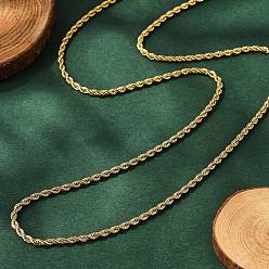 Настоящее золото 18K 304 из нержавеющей стальной трос цепи ожерелья, с застежкой омар коготь, ионное покрытие (ip), реальный 18 k позолоченный, 30 дюйм (76.5 см), 2.3 мм