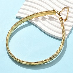 Золотой 12мм 304 плоские ожерелья из нержавеющей стали в виде змейки для женщин, ионное покрытие (ip), золотые, 15.35 дюйм (39 см)