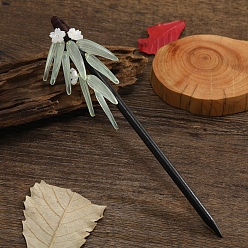 Мята молочно-белая Палочки для волос из листьев бамбука, аксессуары для волос для женщин и девочек, мятный крем, 180 мм