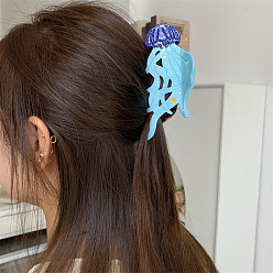 Светло-Голубой Заколки для волос с когтями из ацетата целлюлозы (смола), медуза, Небесно-голубой, 127x52x44 мм