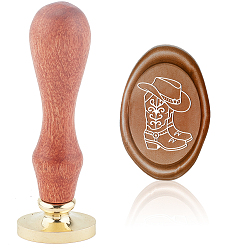 Shoes Набор сургучной печати, печать сургучом твердой латунной головки, деревянная ручка ретро латунный штамп комплект съемный, для конвертов приглашений, подарочная карта, выкройка обуви, 9x3x2.2 см