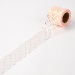 Персиковый Слойка Лента из полиэстера и тюля в рулоне, с блестящей пайеткой, для свадебного декора, вечеринка банкет декор, diy craft, розовые, 2-3/8 дюйм (60 мм), 10 ярдов (9.14 м) / рулон