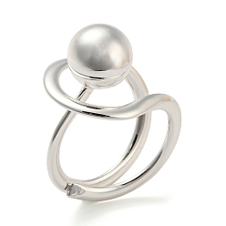 Серебро Круглая стойка для шариков, покрытие латунной проволочной оберткой, кольца на пальцы, долговечный, без кадмия и без свинца, серебряные, размер США 6 3/4 (17.1 мм)