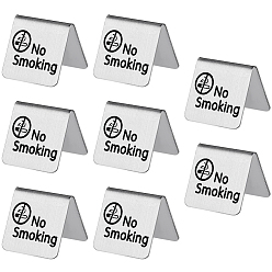 Нержавеющая Сталь Цвет 201 Таблички из нержавеющей стали с надписью «Курение запрещено», Двусторонний знак палатки-стола, цвет нержавеющей стали, 50x49x45 мм, 8 шт