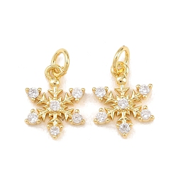 Настоящее золото 18K Латунные микро проложить кубического циркония подвески, прелести снежинки, долгоиграющий, стойки покрытие, без свинца и без кадмия, с целью перехода в кольце, реальный 18 k позолоченный, 13.5x10.5x2.5 мм, Перейти кольцо: 5x1 мм, внутренний диаметр: 3.5 мм