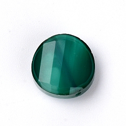 Grün Nachahmung Jade Glasperlen, Flachrund, grün, 14x6.5 mm, Bohrung: 1.2 mm