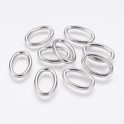 Platinum CCB Plastic Linking Rings, Oval, Platinum, 26x18x3mm, Hole: 11x20mm