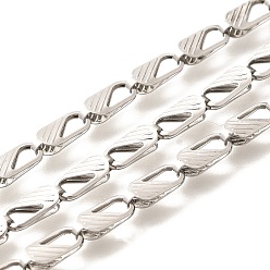 Нержавеющая Сталь Цвет 304 цепи овальные из нержавеющей стали, несварные, с катушкой, цвет нержавеющей стали, 10x4x2.5 мм