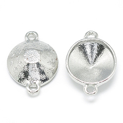 Платина Сплавочные коннекторы для размещения стразов, плоско-круглые, платина, пригодный для 12 мм горный хрусталь, 19.5x13.8x4.5 мм, отверстие : 2 мм