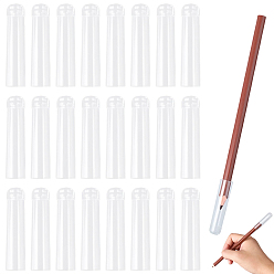 Прозрачный 24 шт. прозрачные пластиковые чехлы для карандашей, колпачок карандаша, колонка, прозрачные, 43.5x10.5 мм, внутренний диаметр: 8 мм