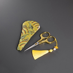 Золотой Ножницы из нержавеющей стали, швейные ножницы, золотые, 126x60 мм