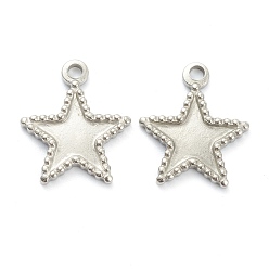 Нержавеющая Сталь Цвет 304 подвеска кабошон нержавеющая сталь под эмаль, звезда, цвет нержавеющей стали, 17x15x2 мм, отверстие : 1.8 мм