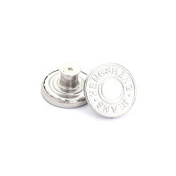 Platinum Alloy Button Pins for Jeans, Nautical Buttons, Garment Accessories, Round, Platinum, 20mm