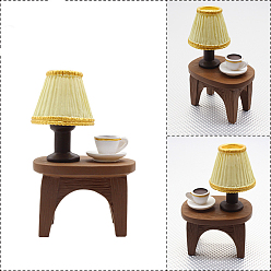 Льняное Полотно Украшение дисплея смолы настольной лампы, украшения для дома и офиса в машине, белье, 45x32x30 мм