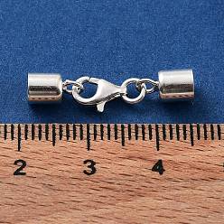Plata 925 corchetes de la garra de la langosta de la plata esterlina, con extremos de cordón y 925 sello, plata, 25 mm, diámetro interior: 4 mm