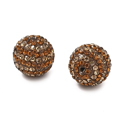 Светло-Персиковый Полосатый узор полимерная глина стразы бусины, круглые, дискотечный шар бисер, светлый персик, 16x15.5 мм, отверстие : 1.5 мм