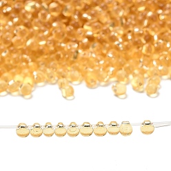 (DP3) Silverlined Gold Миюки 3.4мм капельные бусины, японский бисер, серебряная подкладка, (dp3) посеребренное золото, 3.4x3 мм, отверстие : 0.65 мм, Около 900 шт / 50 г