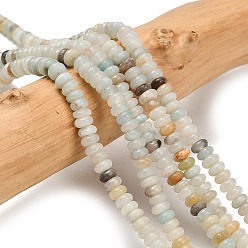 Flower Amazonite Натуральный цветок амазонитовые бусины пряди, рондель, 4x1.5 мм, отверстие : 0.7 мм, около 155 шт / нитка, 14.96'' (38 см)