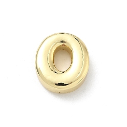 Letter O Латунные бусины, долговечный, стойки покрытие, без свинца и без кадмия, реальный 18 k позолоченный, Письмо O, 12.5x11x4.5 мм, отверстие : 3x2 мм