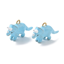 Dinosaur 304 нержавеющей стальной эмали подвески, ионное покрытие (ip), реальный 18 k позолоченный, динозавр прелести, 13.5x25x7.5 мм, отверстие : 1.8 мм