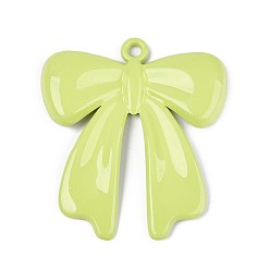 Зелено-Желтый Спрей окрашены сплава большие кулоны, бантом, без кадмия, без никеля и без свинца, зеленый желтый, 59.5x53x6 мм, отверстие : 4 мм