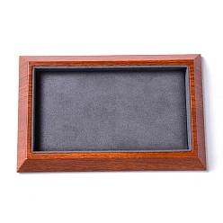 Серый Поднос для демонстрации браслетов ювелирных изделий Pesentation прямоугольника древесины, покрытый микрофиброй, органайзер для монет, серые, 18x11.5x2 см