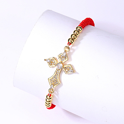 Cross Brass Link Bracelets, Adjustable Bracelet, Cross, No Size