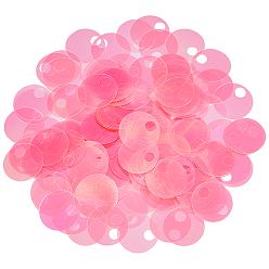 Pink 50g декоративные аксессуары из ПВХ с пайетками/блестками, подвески, плоско-круглые, розовые, 19x0.2 мм, отверстие : 5 мм