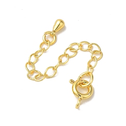 Золотой Латунные концы стойки с цепочкой и застежками, долговечный, без свинца и без кадмия, слеза, золотые, 65 мм