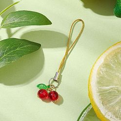 Красный Ремешки для мобильных телефонов из вишневого стекла и акрила, Мобильные аксессуары, красные, 75.5 мм