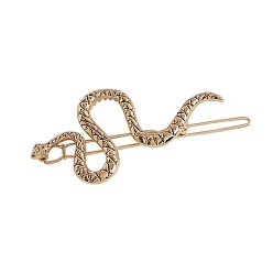 Золотой Металлические заколки для волос из кожи аллигатора, аксессуары для волос для женщин и девочек, змея, золотые, 66x30 мм