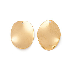 Oval 304 подвески из нержавеющей стали, золотые, овальный рисунок, 22x16x1~2 мм, отверстие : 1.2 мм