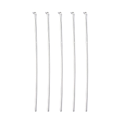 Серебро Латунные штифты, без кадмия и без свинца, серебряный цвет гальваническим, 50x0.75~0.8 мм, 20 датчик, 5000 шт / 1000 г, Руководитель: 2 mm